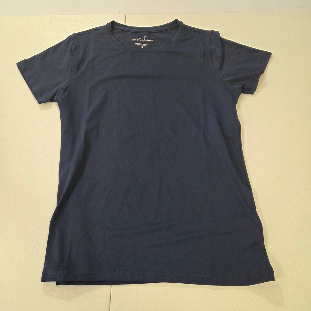 Vineyard Vines Women Small Navy Blue Short Sleeve Performance T-Shirt Stretch